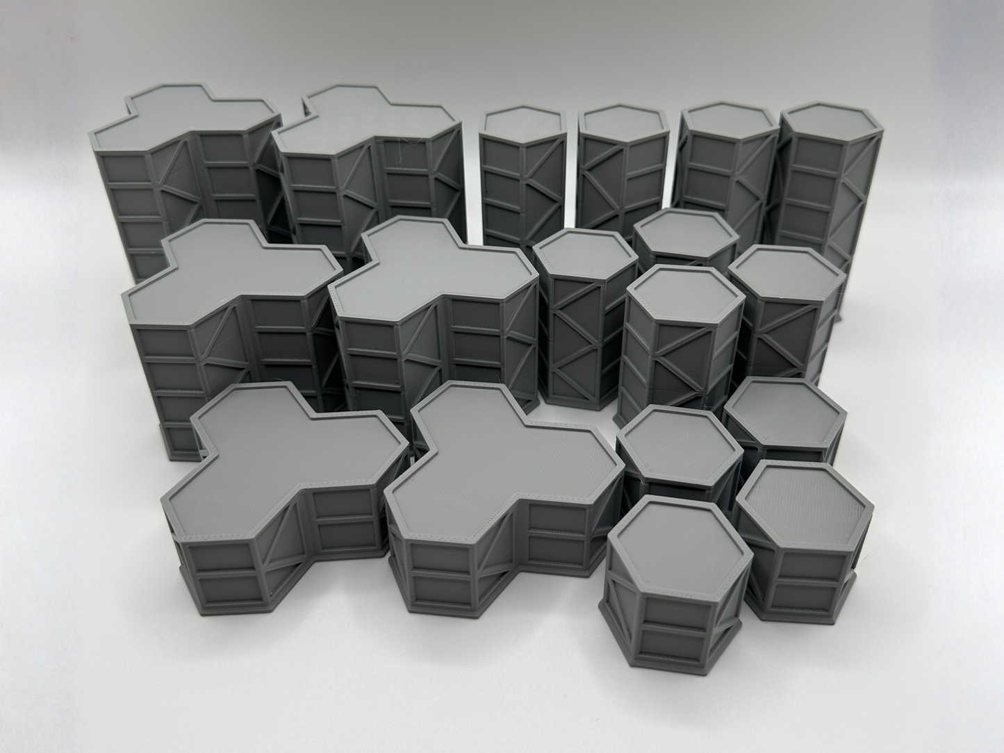 33mm Hex City Buildings - 6mm Mecha Scale Compatible with BattleTech and Lancer
