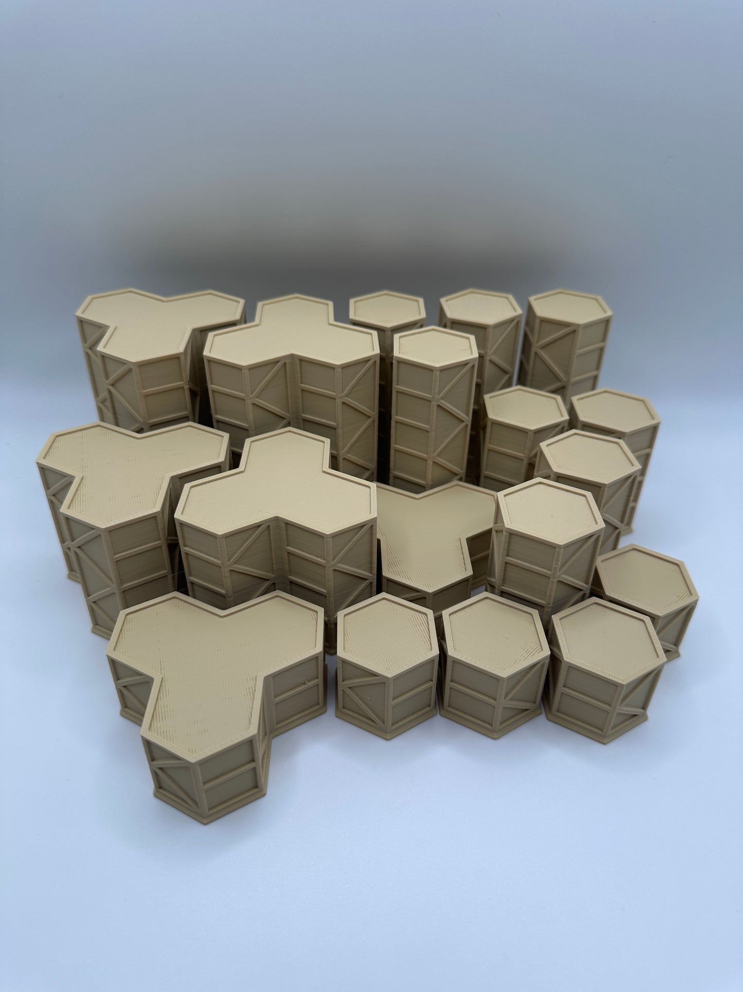 33mm Hex City Buildings - 6mm Mecha Scale Compatible with BattleTech and Lancer