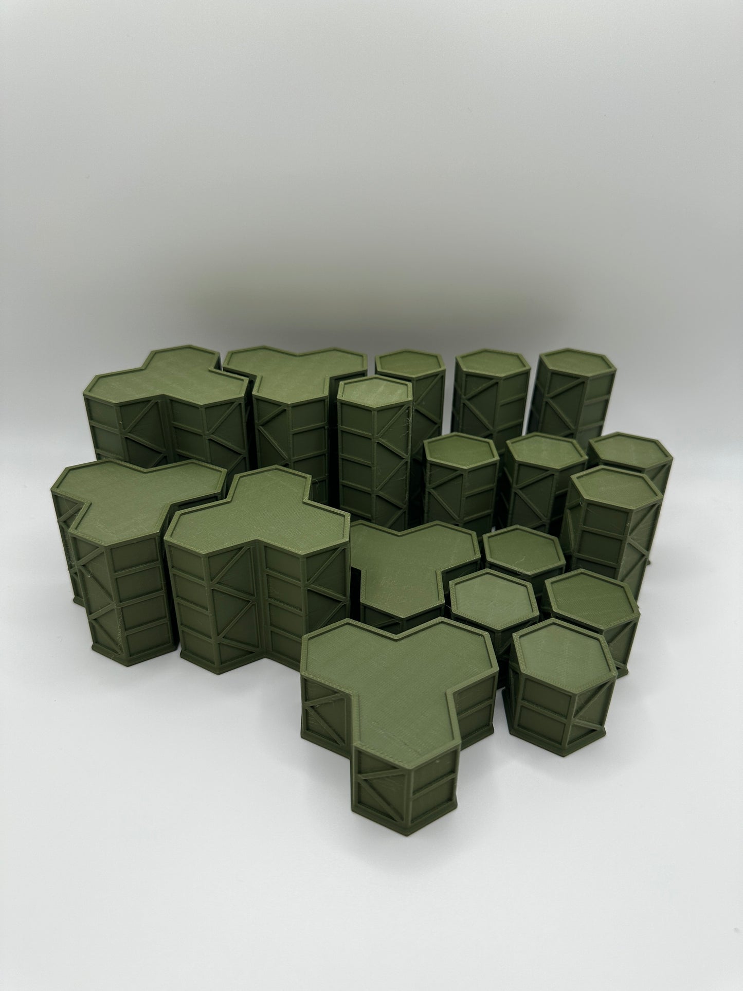 33mm Hex City Buildings - 6mm Mecha Scale Compatible with BattleTech and Lancer