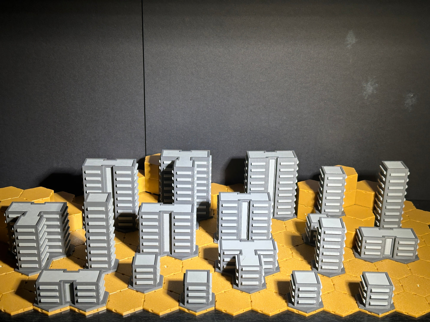 Hex City Square Buildings Multi Color - 6mm Mecha Scale Compatible with BattleTech and Lancer