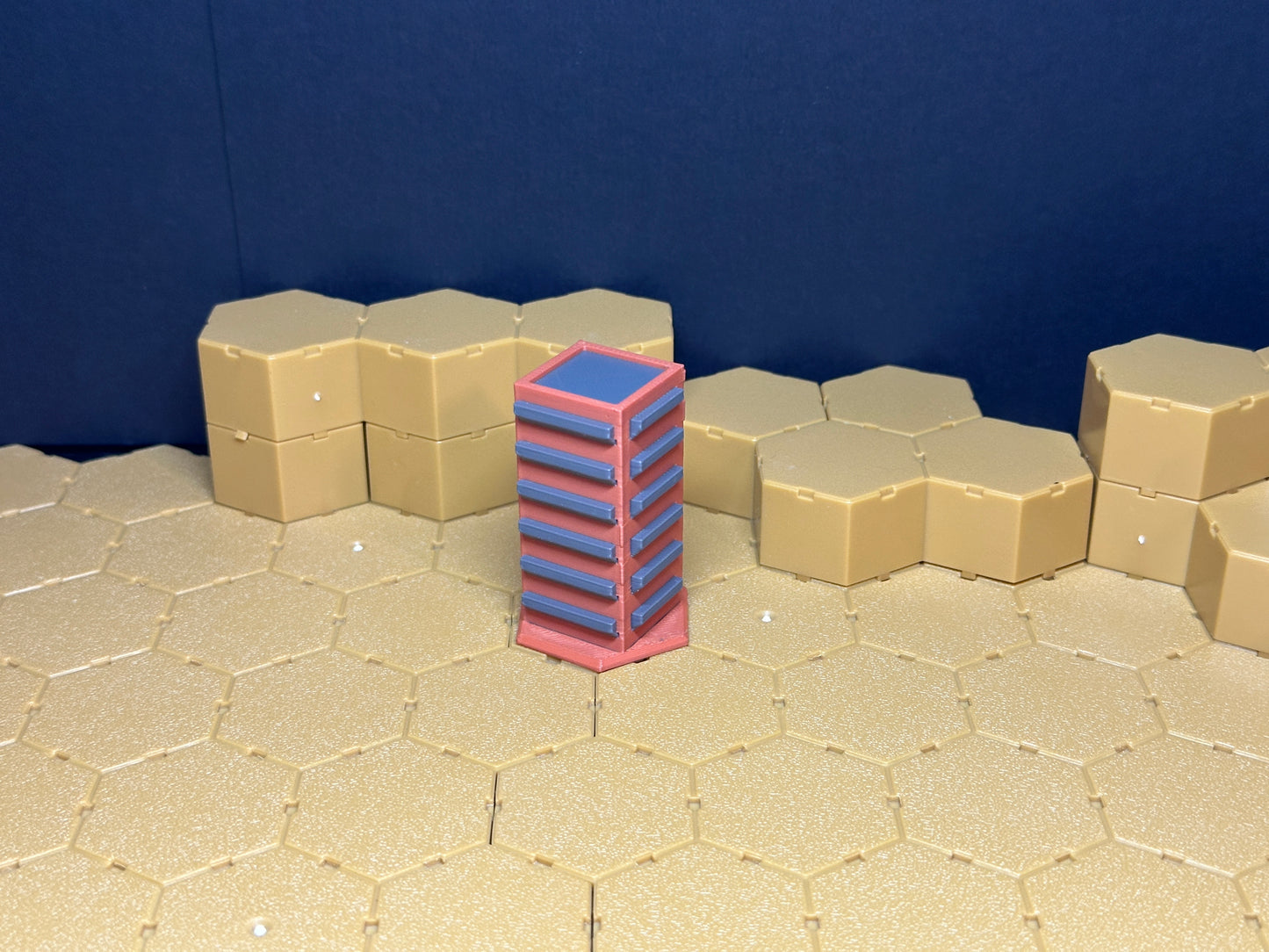 Hex City Square Buildings Multi Color - 6mm Mecha Scale Compatible with BattleTech and Lancer