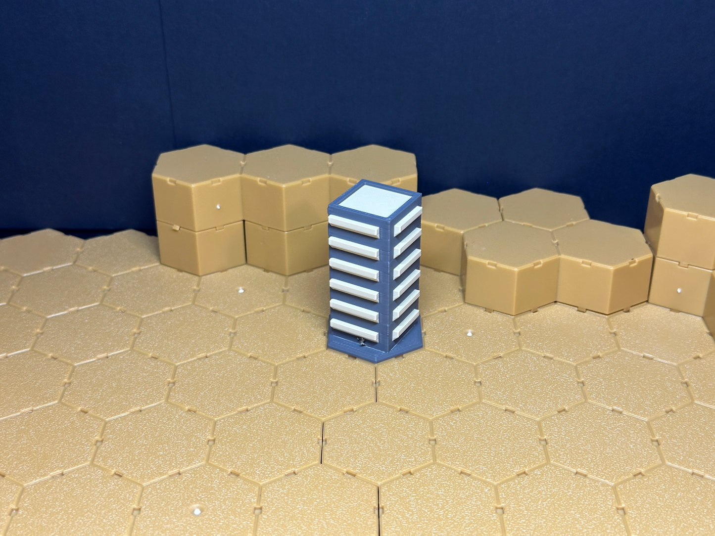 Hex City Square Buildings Multi Color - 6mm Mecha Scale Compatible with BattleTech and Lancer