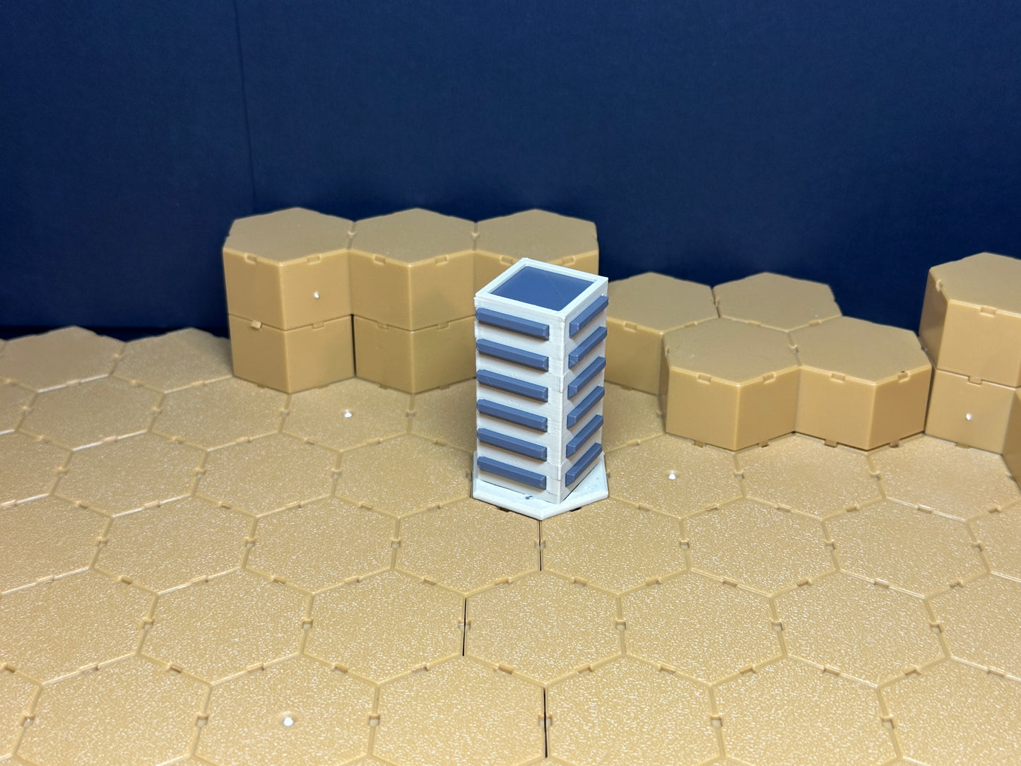 Hex City Square Buildings Multi Color - 6mm Mecha Scale Compatible with BattleTech and Lancer